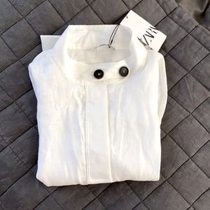 NWT Zara 100% linen Blouse XS